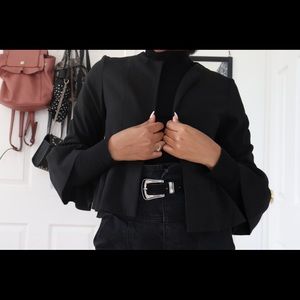 Trumpet sleeve blazer jacket